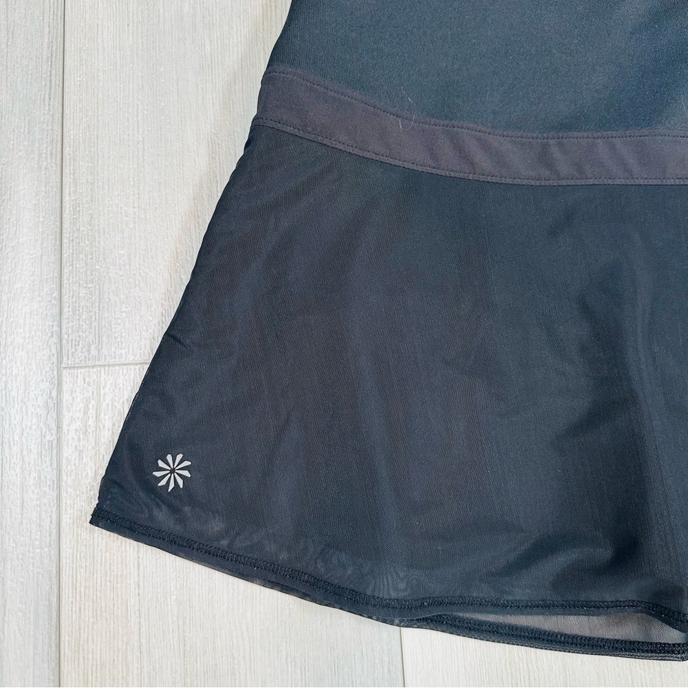 Athleta Women’s Black Skort Sheer Overlay Skirt Size Large - Picture 4 of 6
